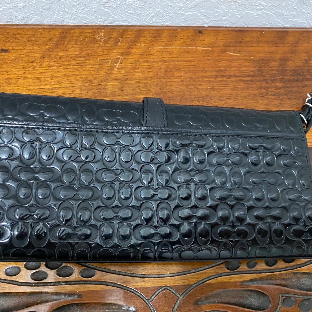 Coach Wallet, Black, Leather, Wristlet - Picture 4 of 10